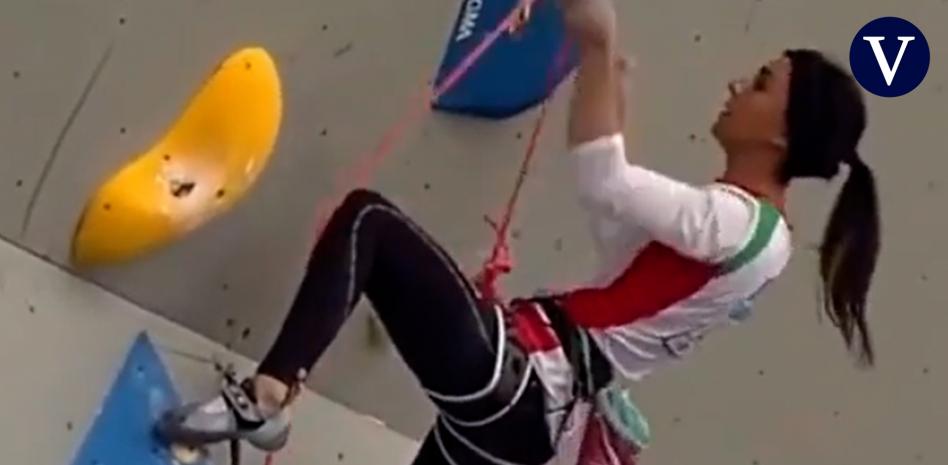 Una deportista iraní participa sin hiyab en las finales de las Competiciones Asiáticas de Escalada