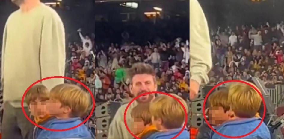 Las caras de "quiero irme a mi casa" de los hijos de Gerard Piqué en la final de la Kings League