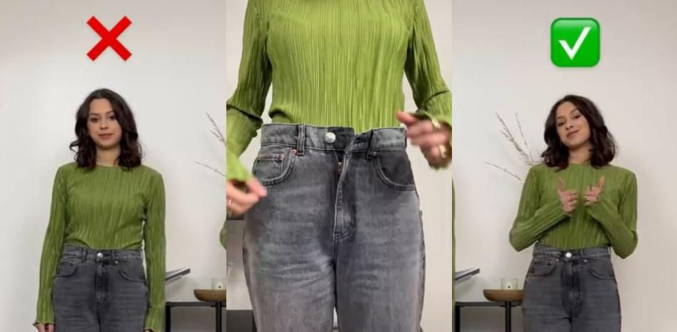 El truco más repetido de TikTok para ajustar unos vaqueros de cintura ancha