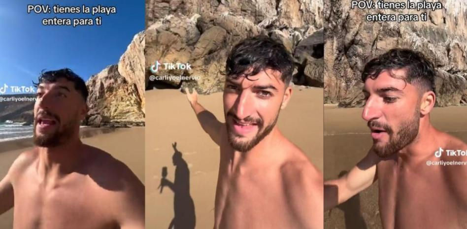 La sombra le juega una mala pasada a Carliyo en su último TikTok: "Y eso que el agua estaba fría"