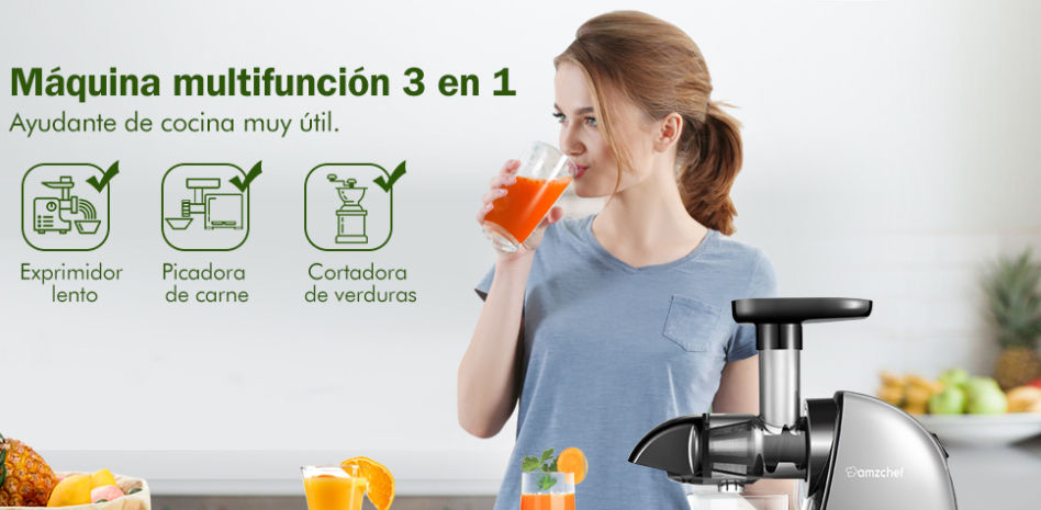 Invierte en salud con la licuadora de prensado en frío Amzchef: 11.000 valoraciones y un 22% de descuento