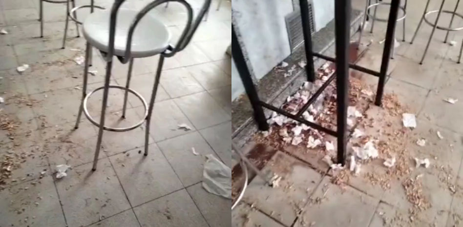 El vídeo que denuncia lo sucio que acaba un bar tras un servicio: "¿En su casa harán lo mismo?"
