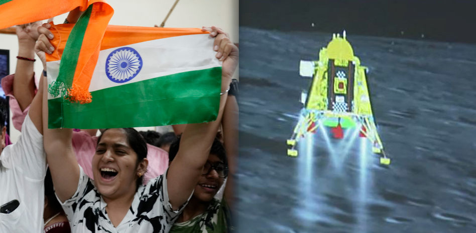 India hace historia al conseguir el primer alunizaje en el estratégico polo sur de la Luna