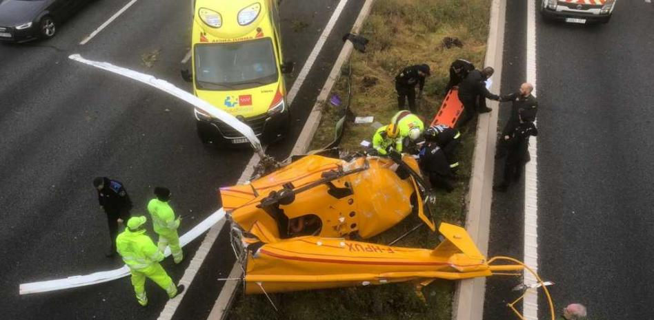Una racha de viento causó el accidente del helicóptero que se estrelló en la M-40 de Madrid