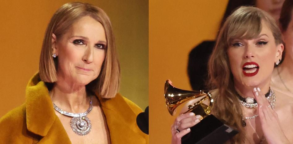 Alud de críticas a Taylor Swift por ignorar a Céline Dion en los Grammy en su reaparición: "Qué falta de respeto"