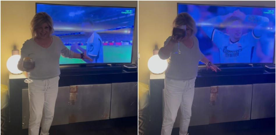 Terelu celebra la victoria del Madrid, pero todo el mundo se fija en lo mismo: “Me tiene hipnotizado”