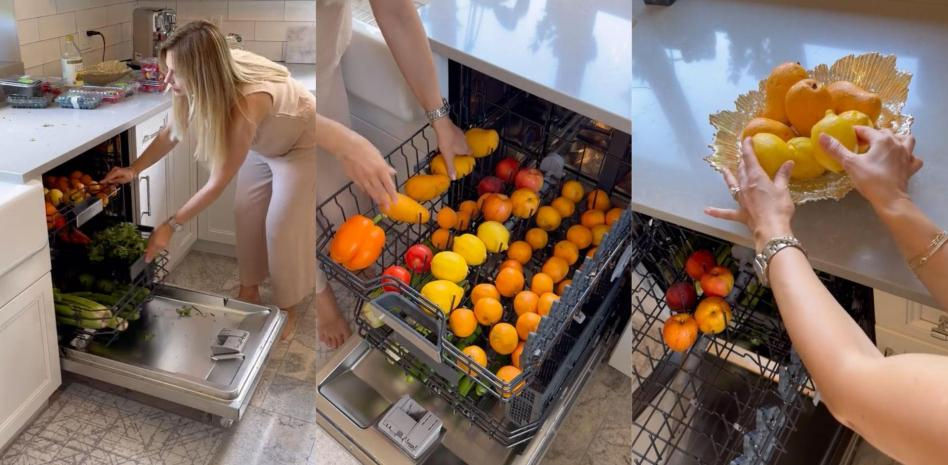 Enseña cómo guarda la compra en su impresionante cocina y todo el mundo se fija en lo mismo: “¿Las frutas al lavavajillas?”