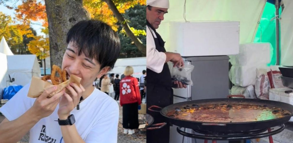 Un japonés visita la fiesta de España en Tokio y las redes alucinan con la comida: “Esto es una maravilla”
