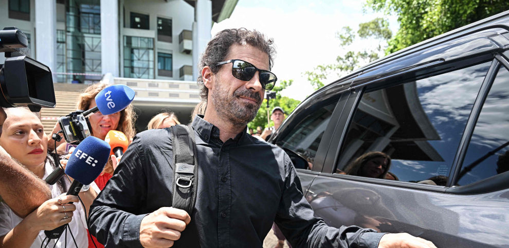 Rodolfo Sancho, tras conocer la sentencia de su hijo. LILLIAN SUWANRUMPHA / AFP