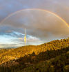 Jueves Santo arco iris en Barcelona