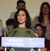 Ayuso pide a los aragoneses enseñar la “puerta de salida” al “Gobierno más nefasto” de la historia