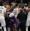 Brutal pelea entre los Nets y los Suns en la NBA