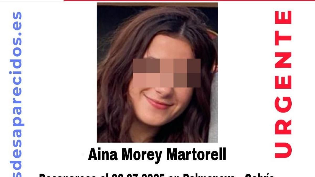 Sin rastro de Aina Morey Martorell, una menor de 17 años desaparecida en Mallorca