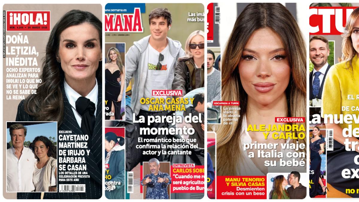 La reina Letizia, Óscar Casas con Ana Mena, Alejandra Rubio y Paola Olmedo protagonizan las portadas