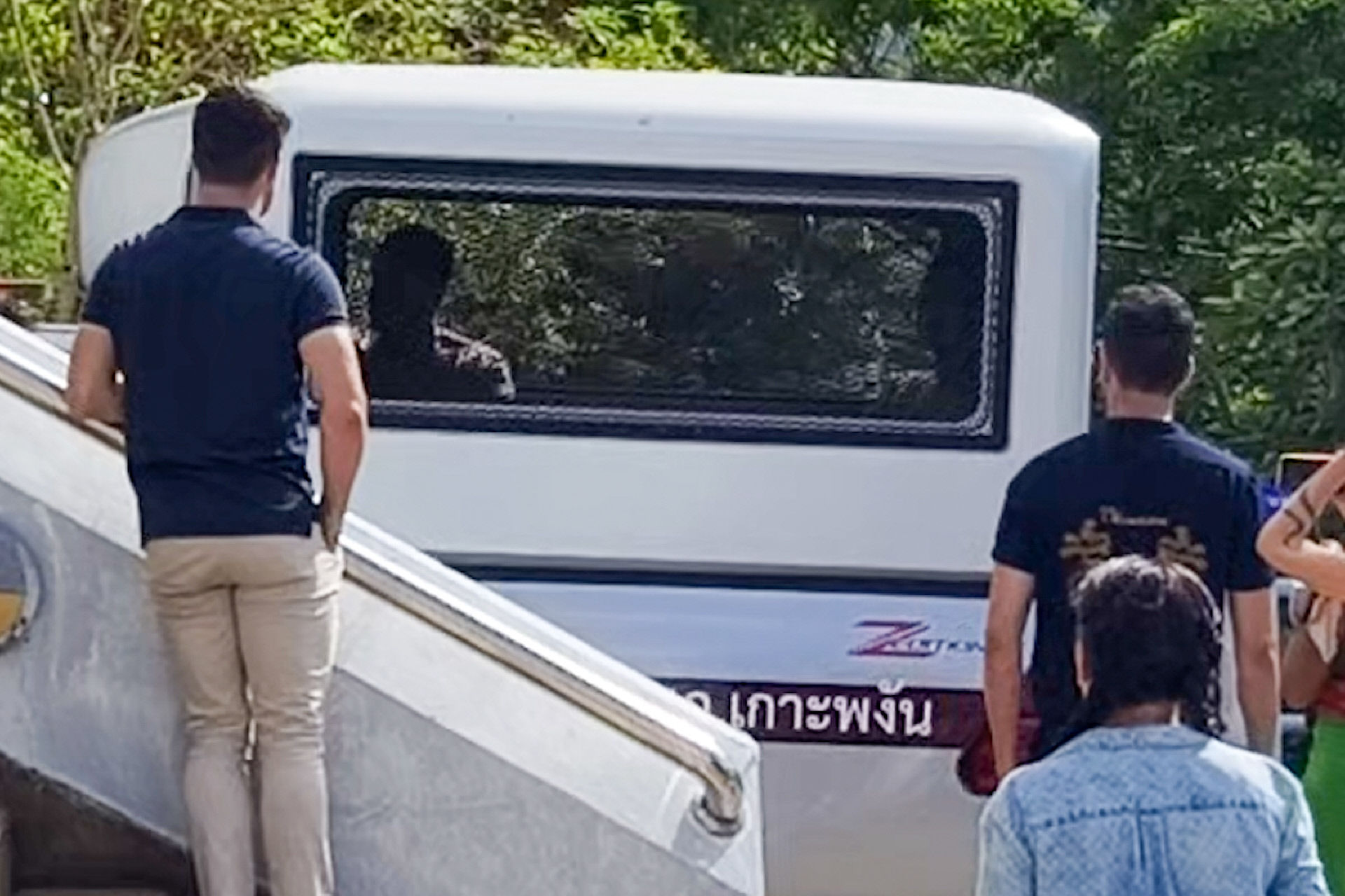 Daniel Sancho en su llegada.