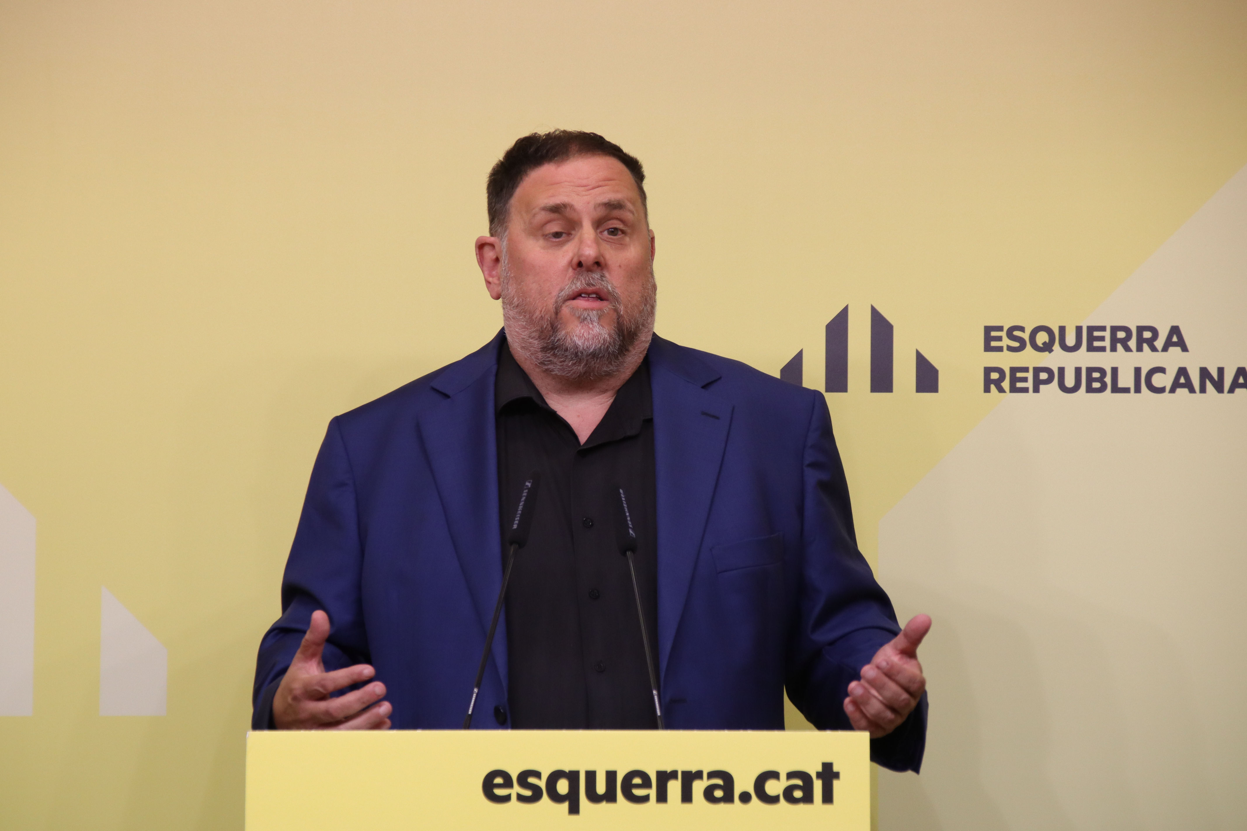 Junqueras en la rueda de prensa
