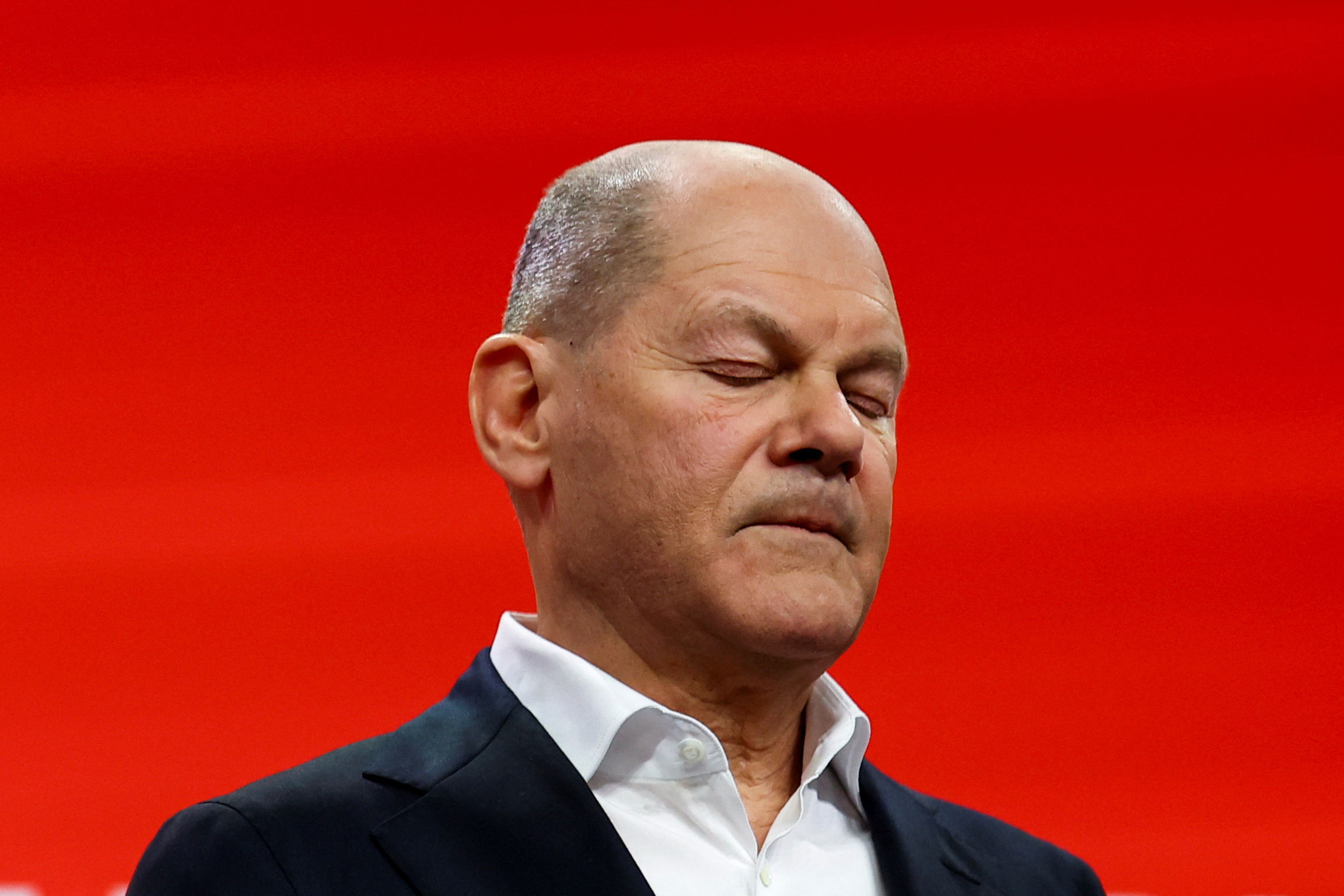 El canciller alemán, Olaf Scholz, tras los primeros sondeos de las elecciones en Alemania