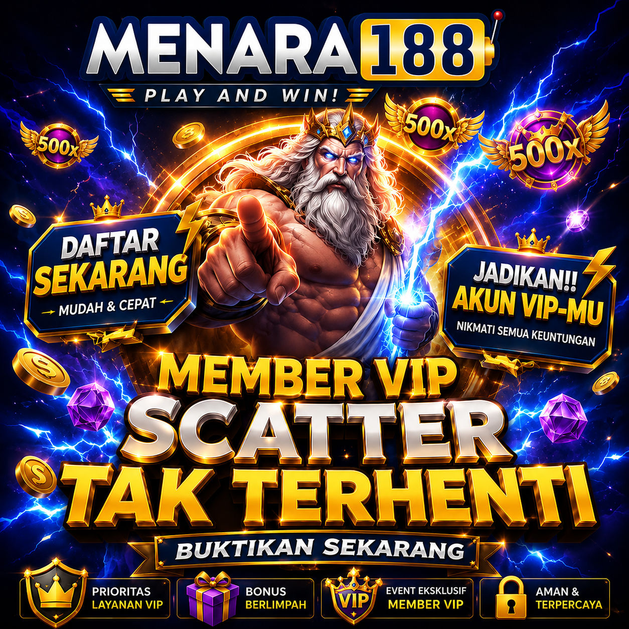 Thumbnail 1 of 3, Poster, MENARA188: Situs Toto Slot4D Gacor & Link Jitu Maxwin Hari Ini Depo 5K 2026 designed and sold by MENARA188.