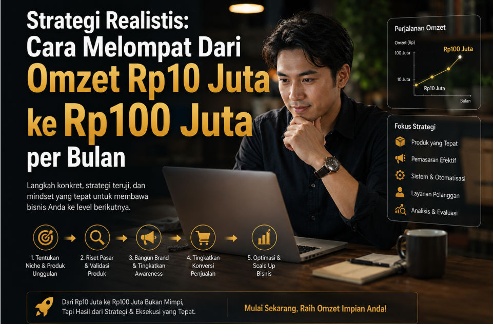 Strategi Realistis: Cara Melompat Dari Omzet Rp10 Juta ke Rp100 Juta per Bulan