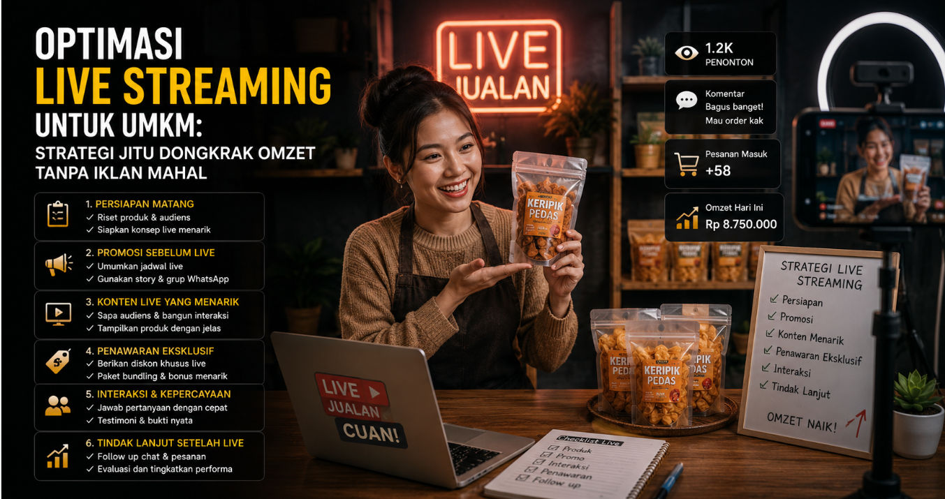 Optimasi Live Streaming untuk UMKM: Strategi Jitu Dongkrak Omzet Tanpa Iklan Mahal