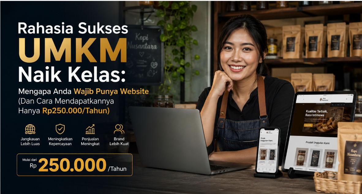 Rahasia Sukses UMKM Naik Kelas: Mengapa Anda Wajib Punya Website (Dan Cara Mendapatkannya Hanya Rp250.000/Tahun)