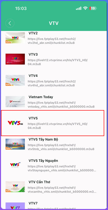 Bước 3 - Chọn kênh xem bóng đá