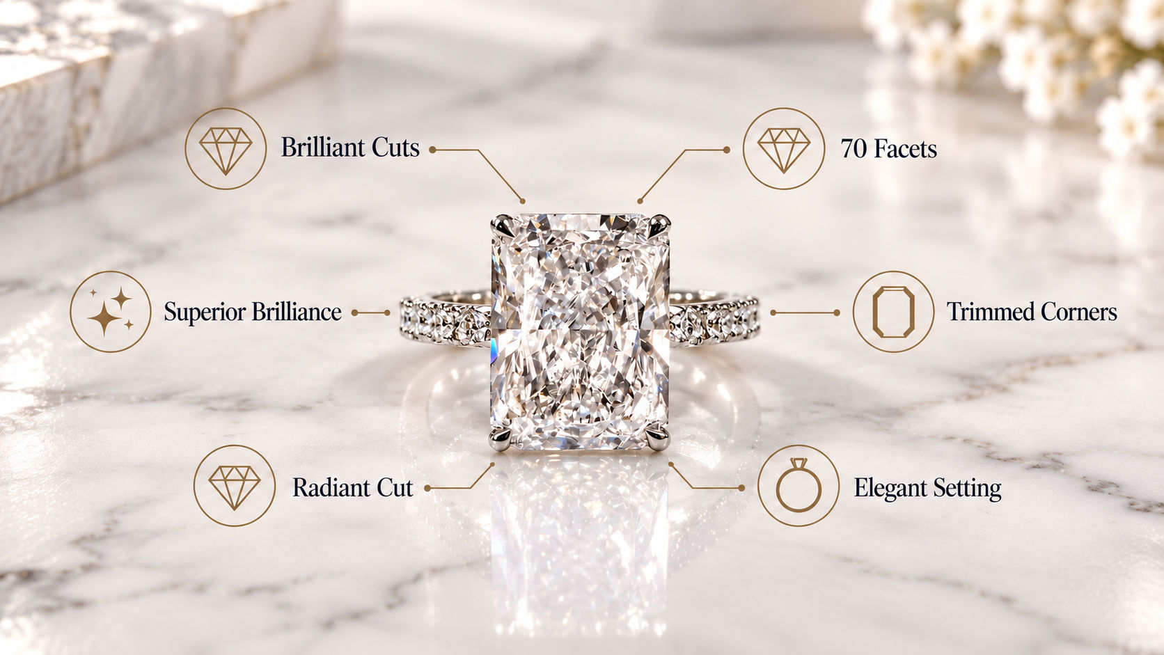 Radiant Cut Wedding Ring