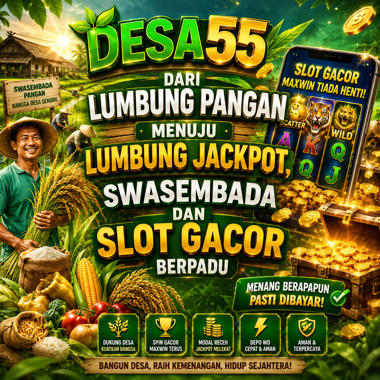 DESA55: Dari Lumbung Pangan Menuju Lumbung Jackpot, Swasembada dan Slot Gacor Berpadu