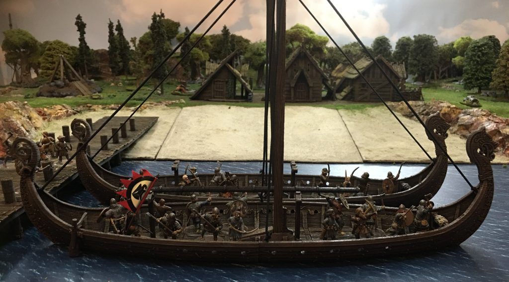 28mm Viking Dragonships alongside