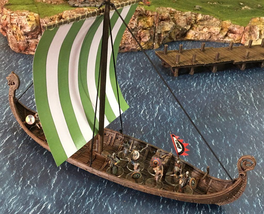 28mm Viking Dragonship making way