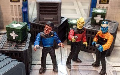 Six to beam down Speedpaint test on Star Trek Miniatures