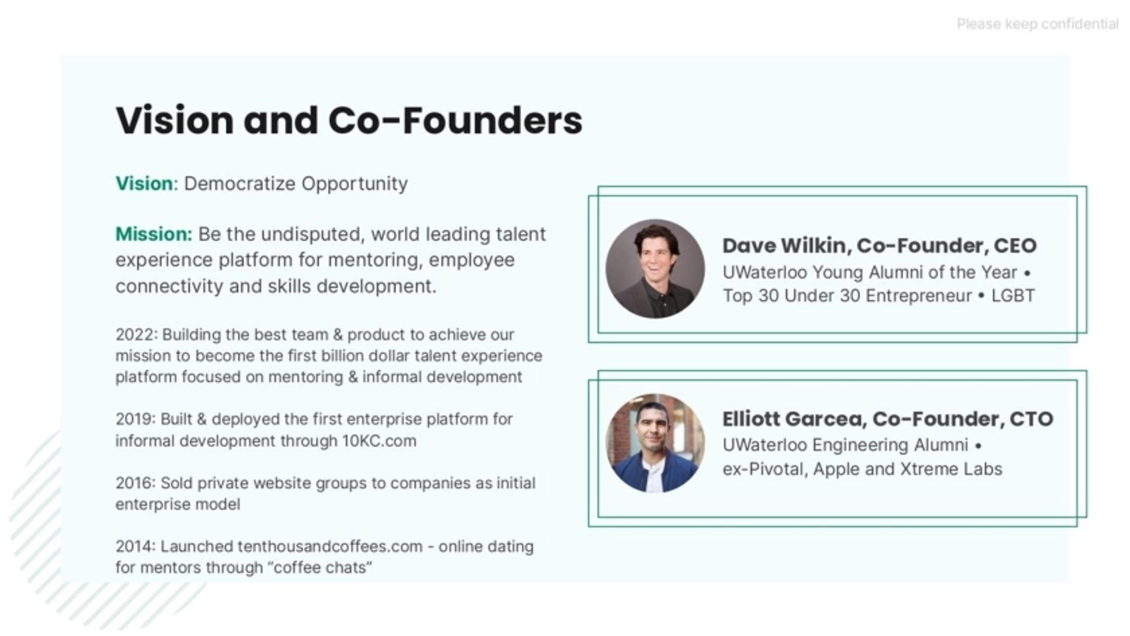 Ten Thousand Coffees Deck - Page #3 - Mission-Vision Slide