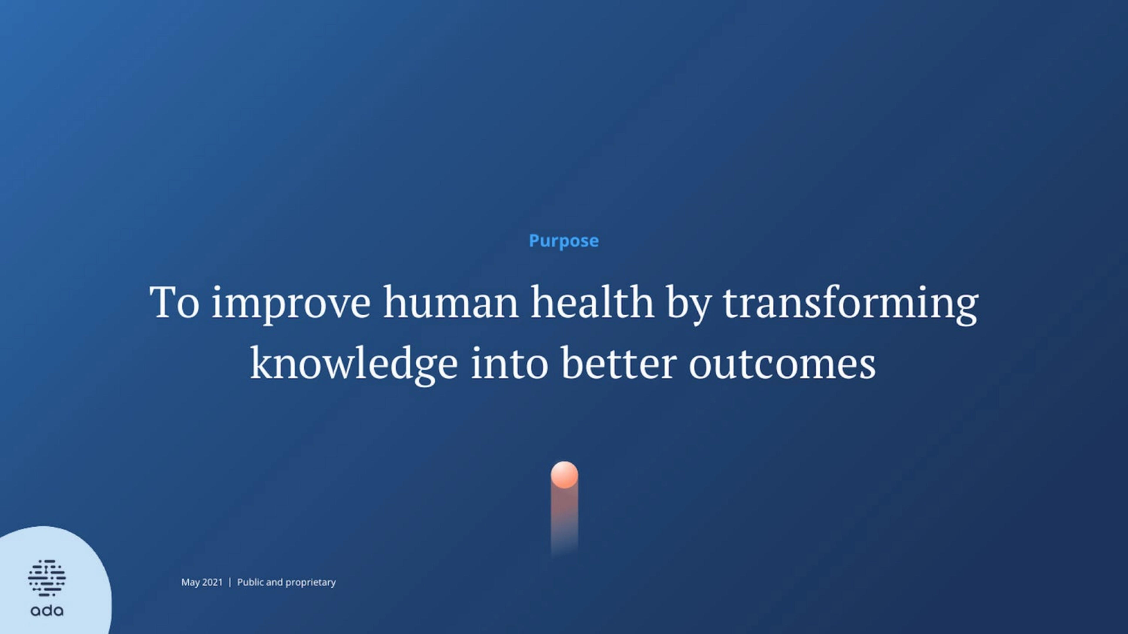 Ada Health Deck - Page #2 - Mission-Vision Slide