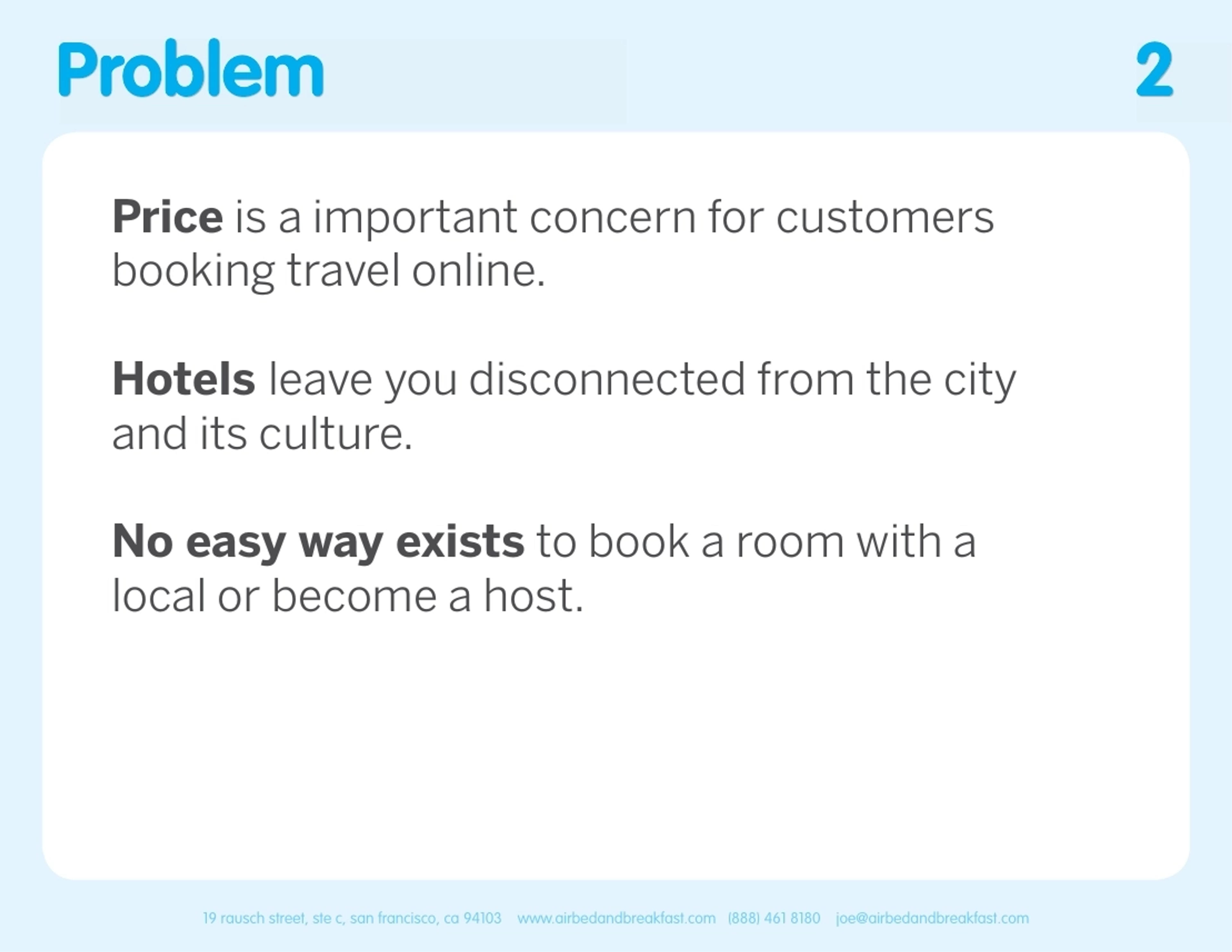 Airbnb Deck - Page #2 - Problem Slide