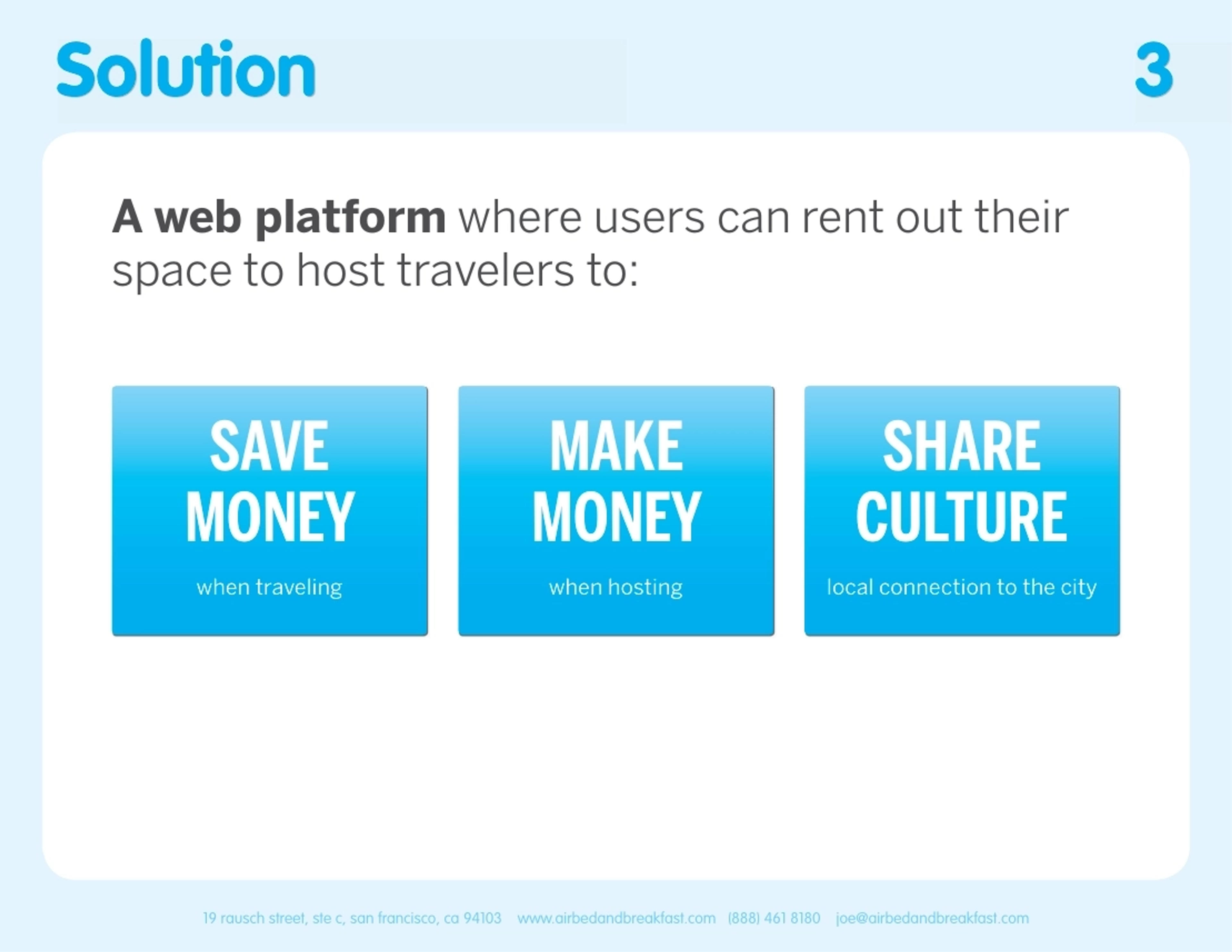 Airbnb Deck - Page #3 - Solution Slide
