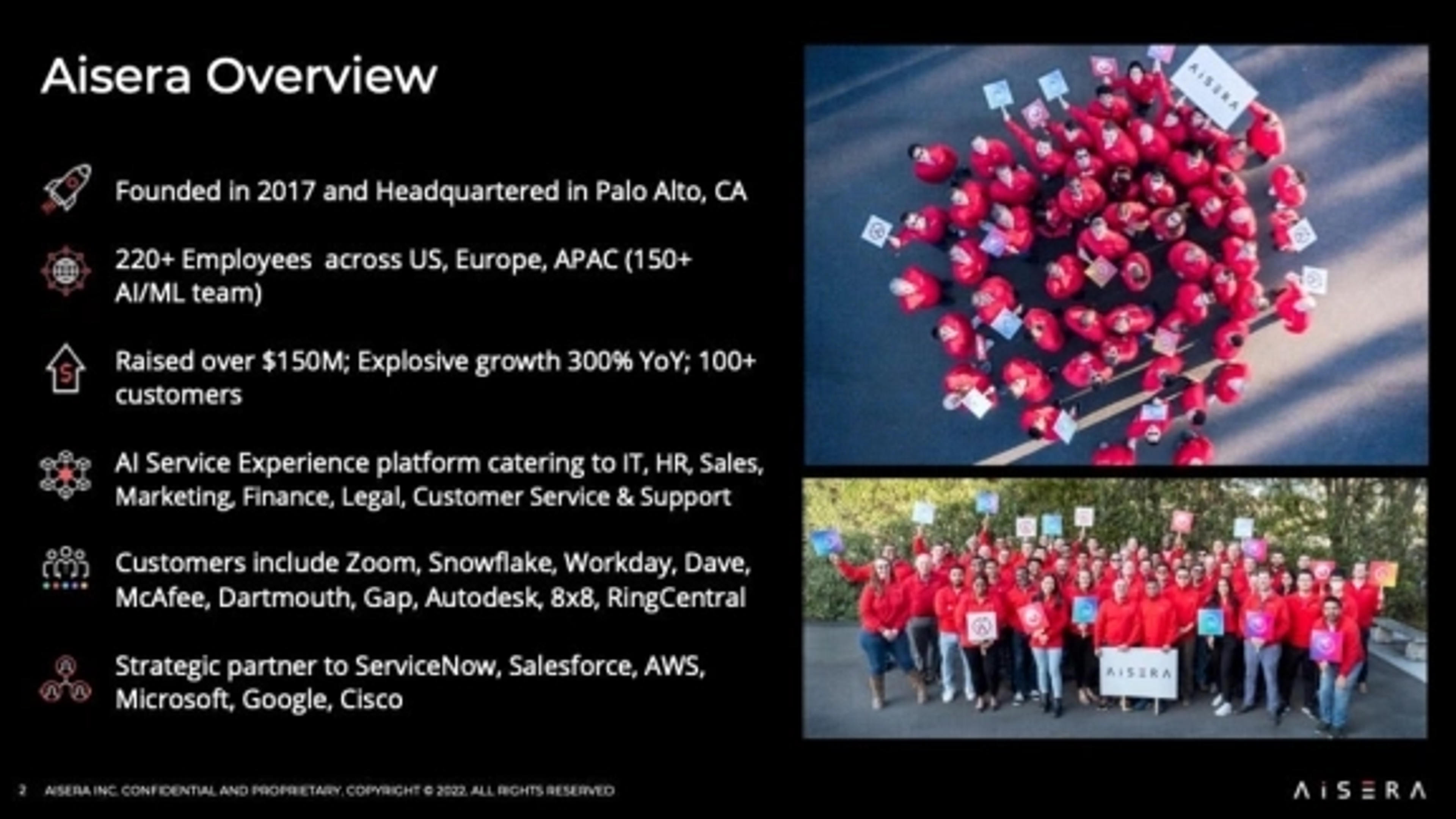 Aisera Deck - Page #2 - Executive Summary Slide