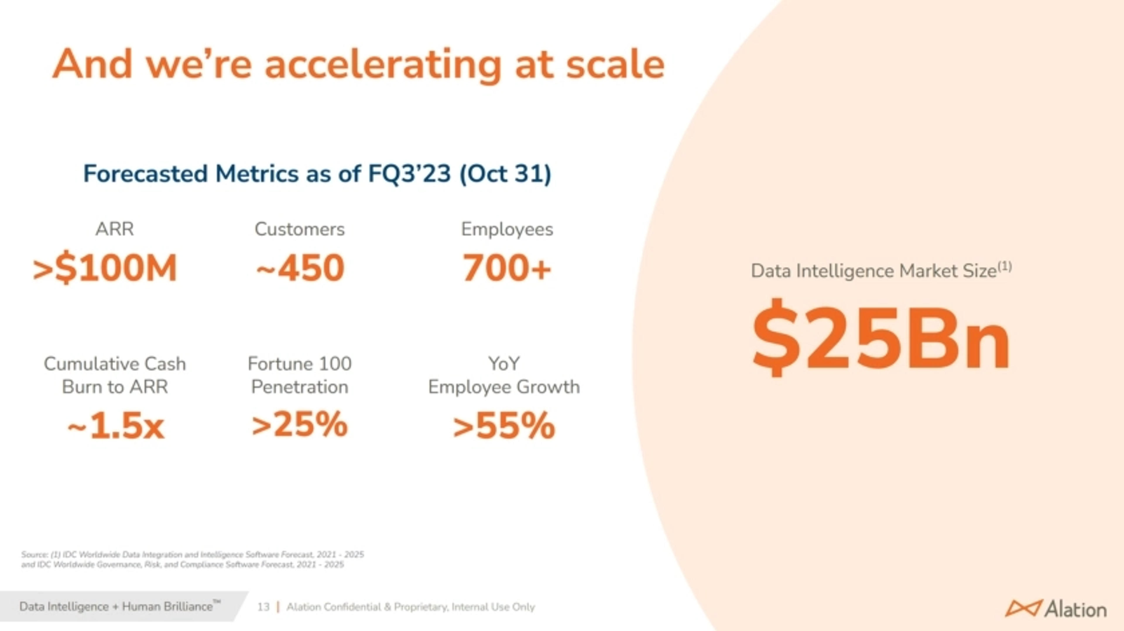 Alation Deck - Page #13 - Financials Slide