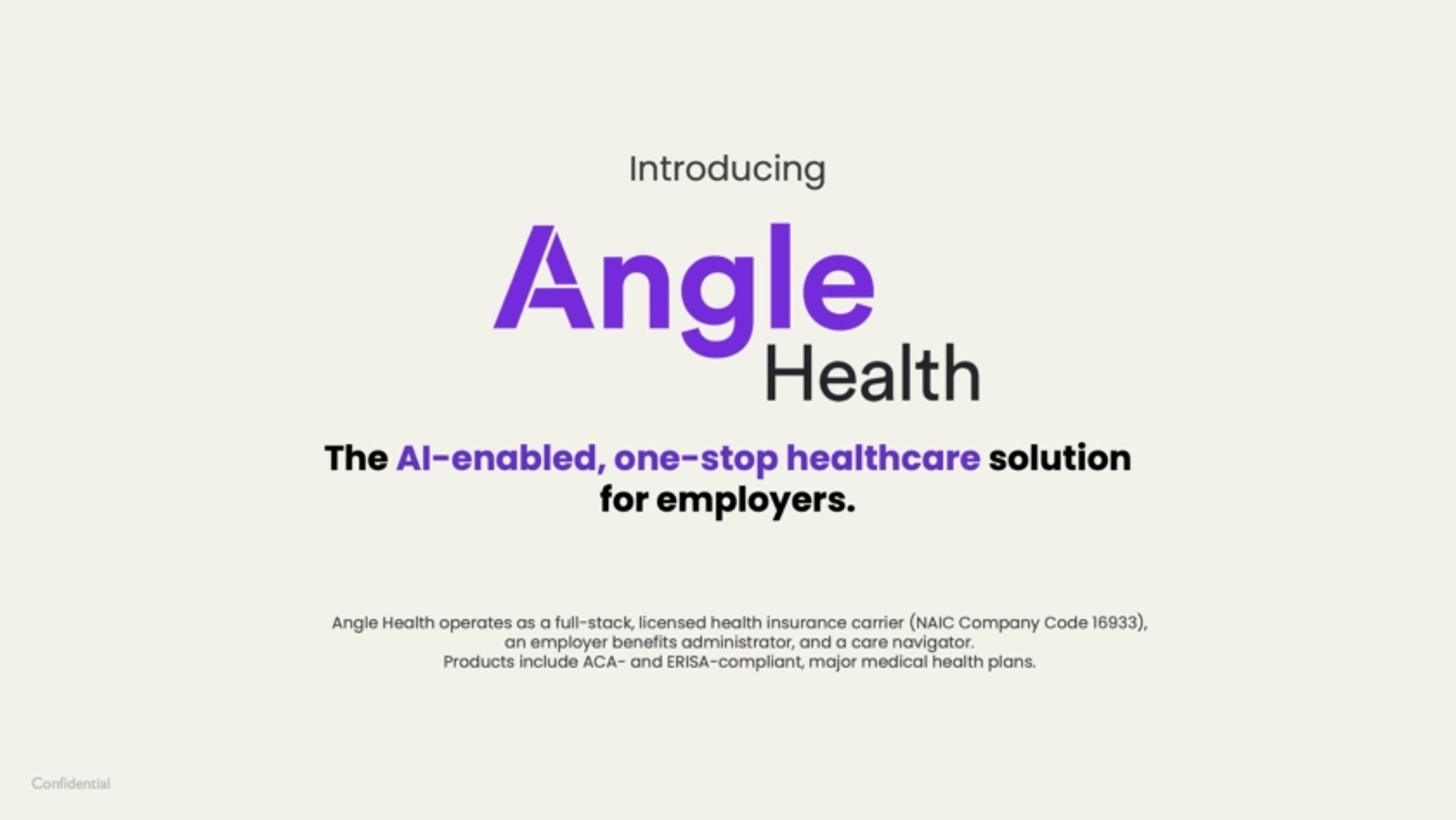 Angle Health Deck - Page #1 - Title Slide
