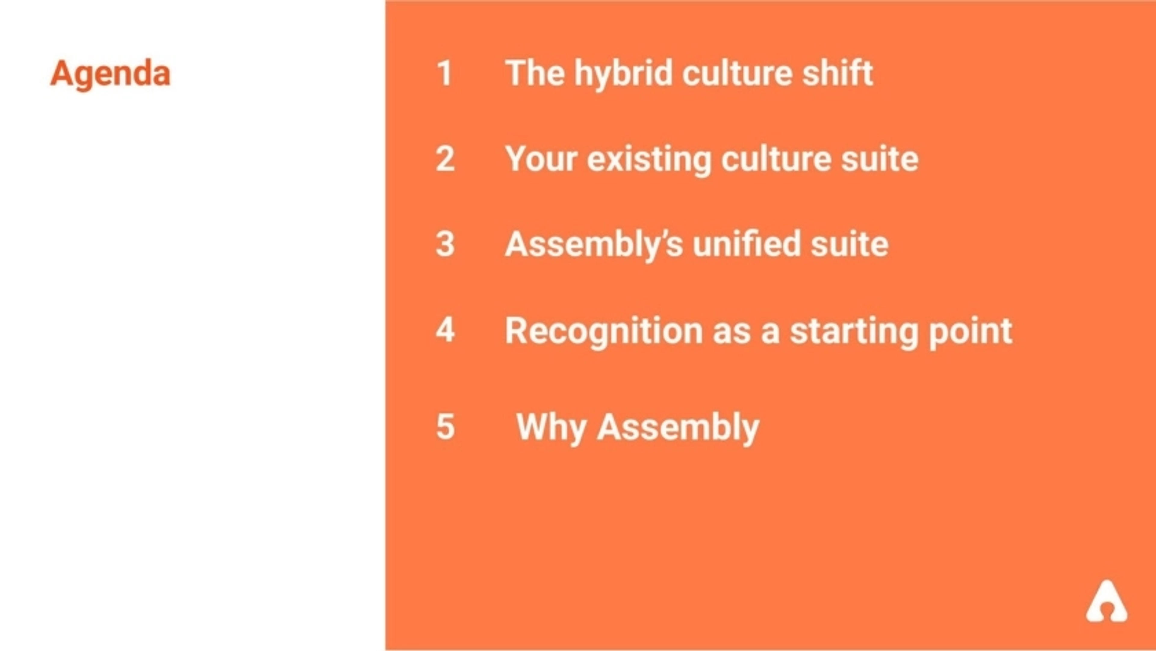 Assembly Deck - Page #2 - Section Break Slide