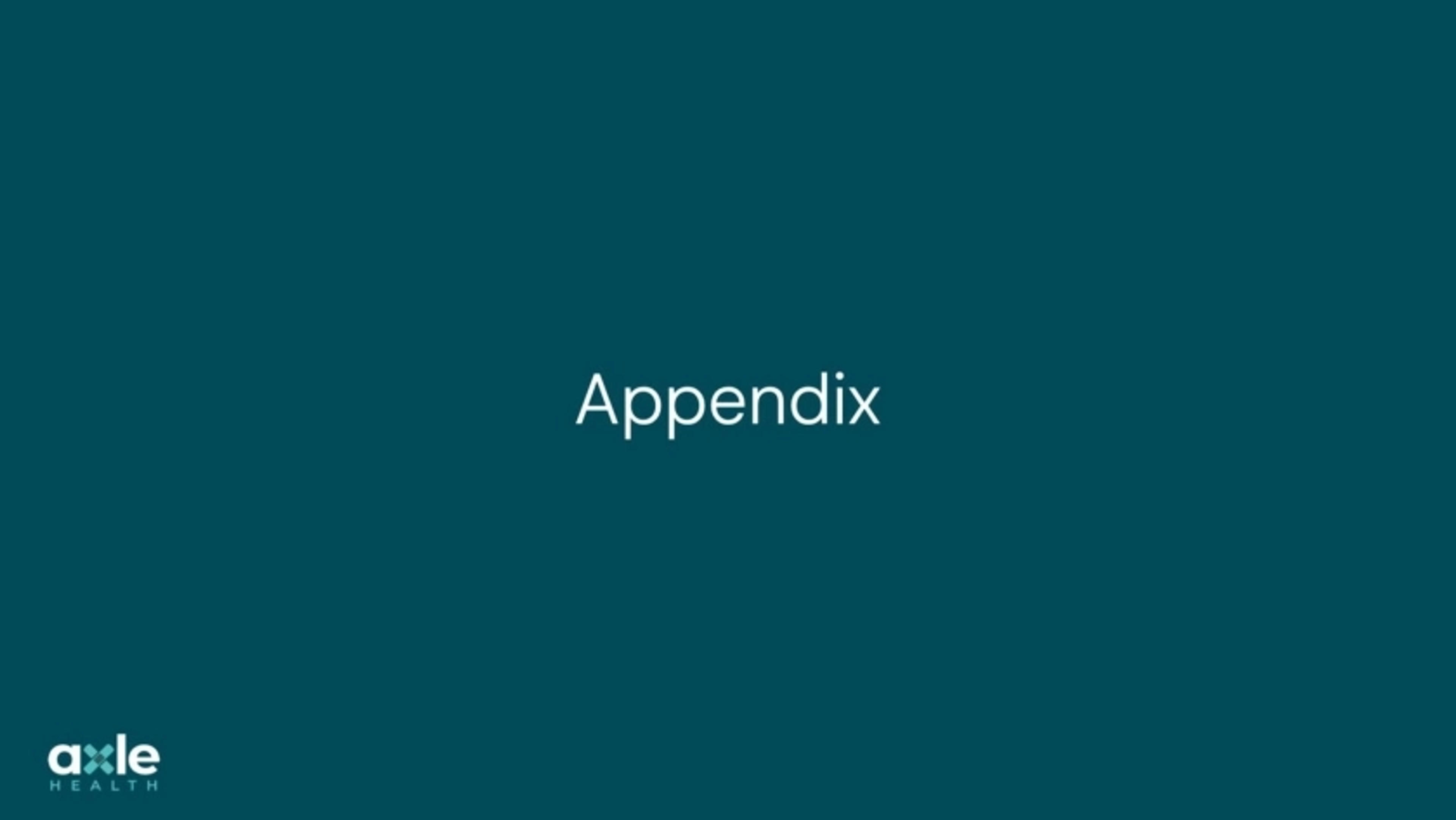 Axle Health Deck - Page #11 - Appendix Slide