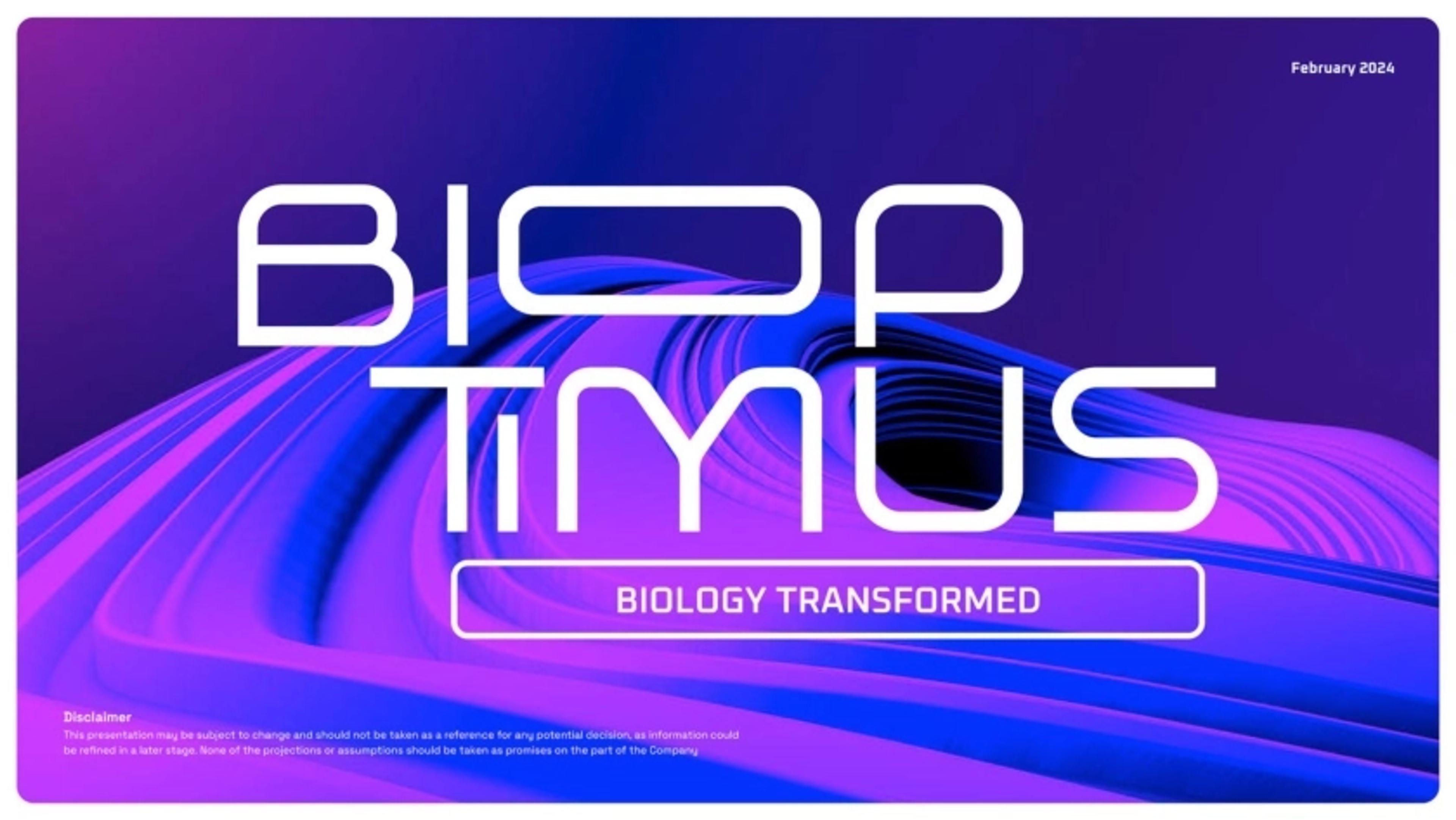 Bioptimus Deck - Page #1 - Title Slide
