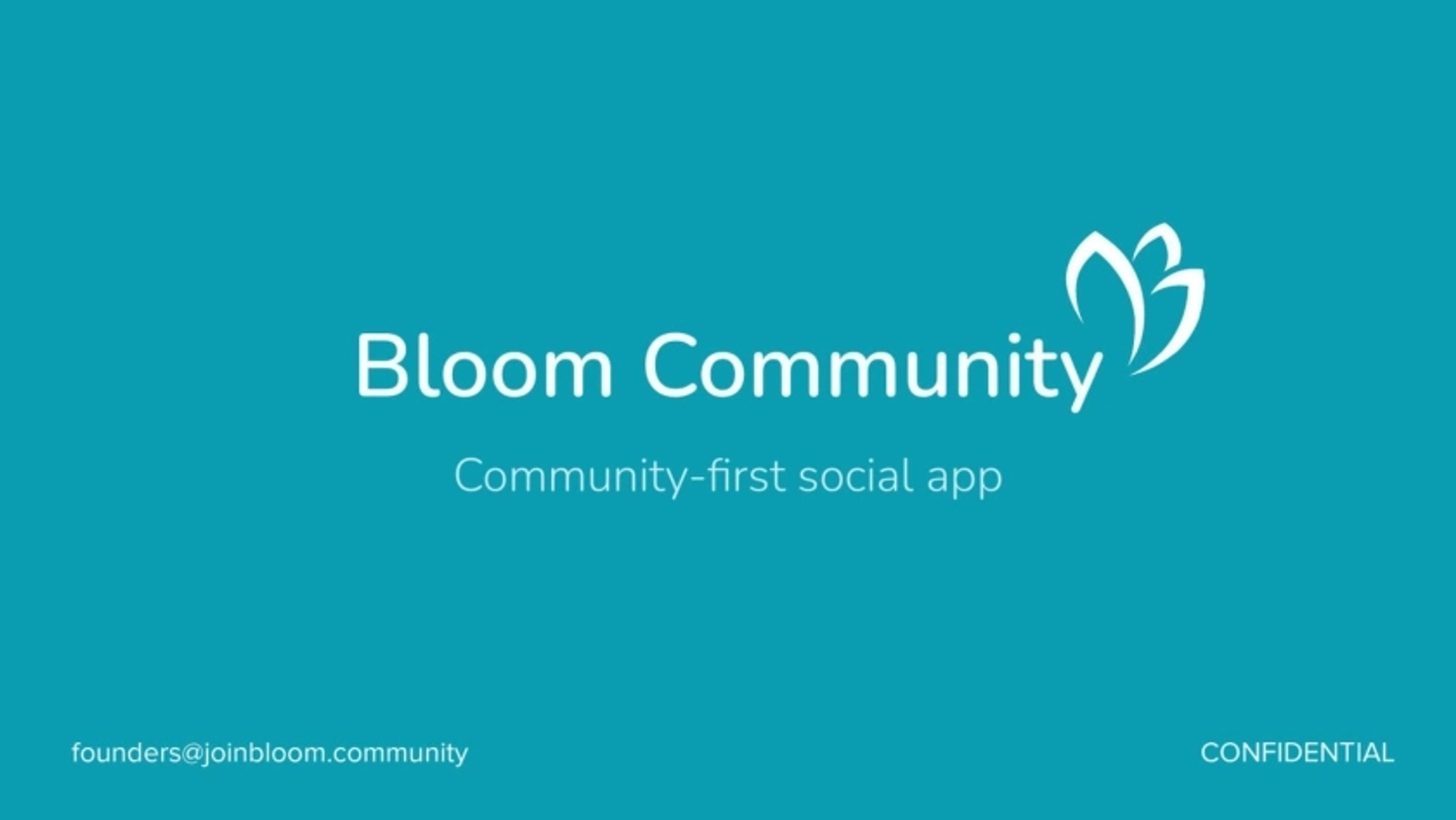 Bloom Community Deck - Page #1 - Title Slide