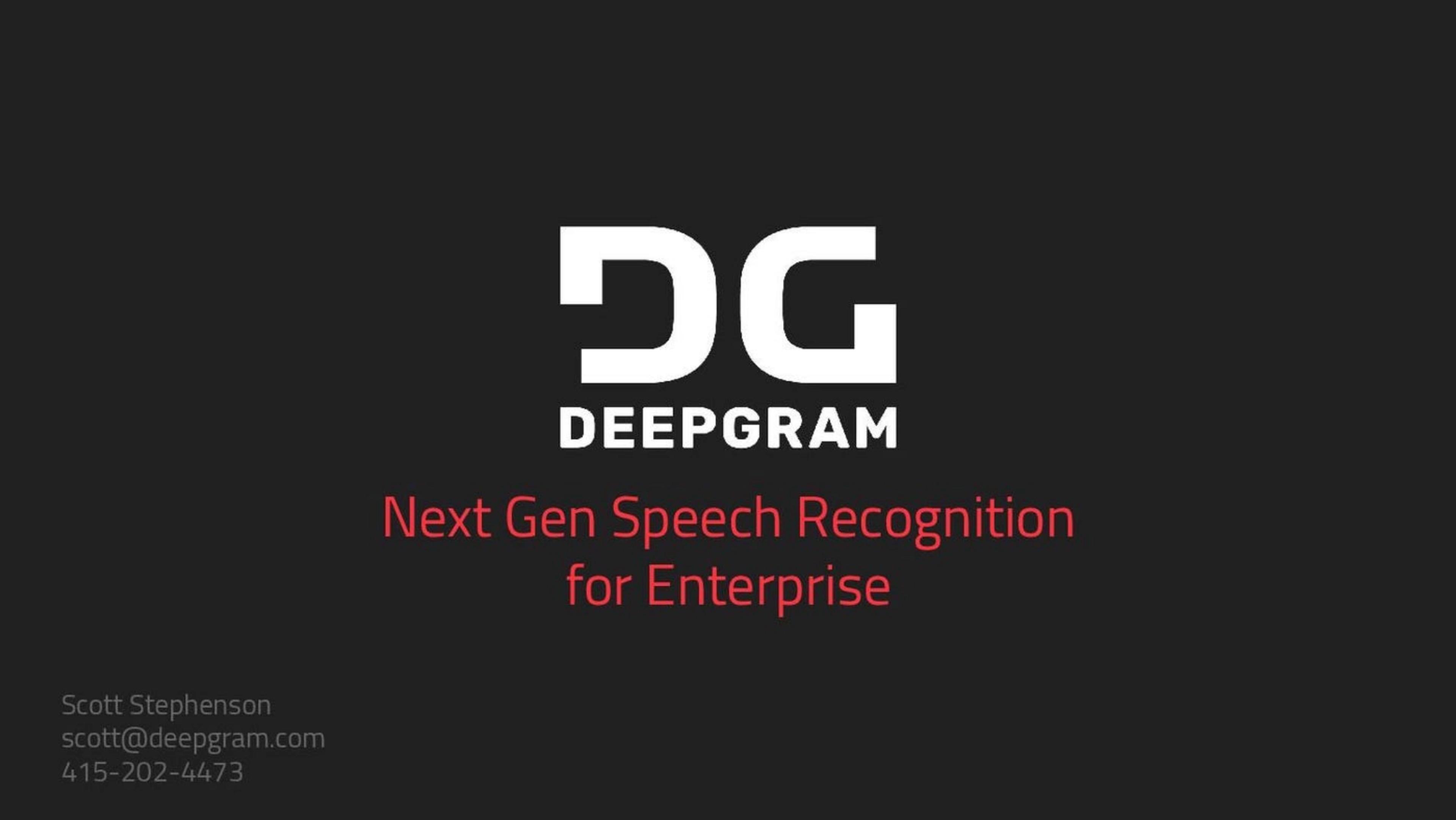 Deepgram Deck - Page #1 - Title Slide