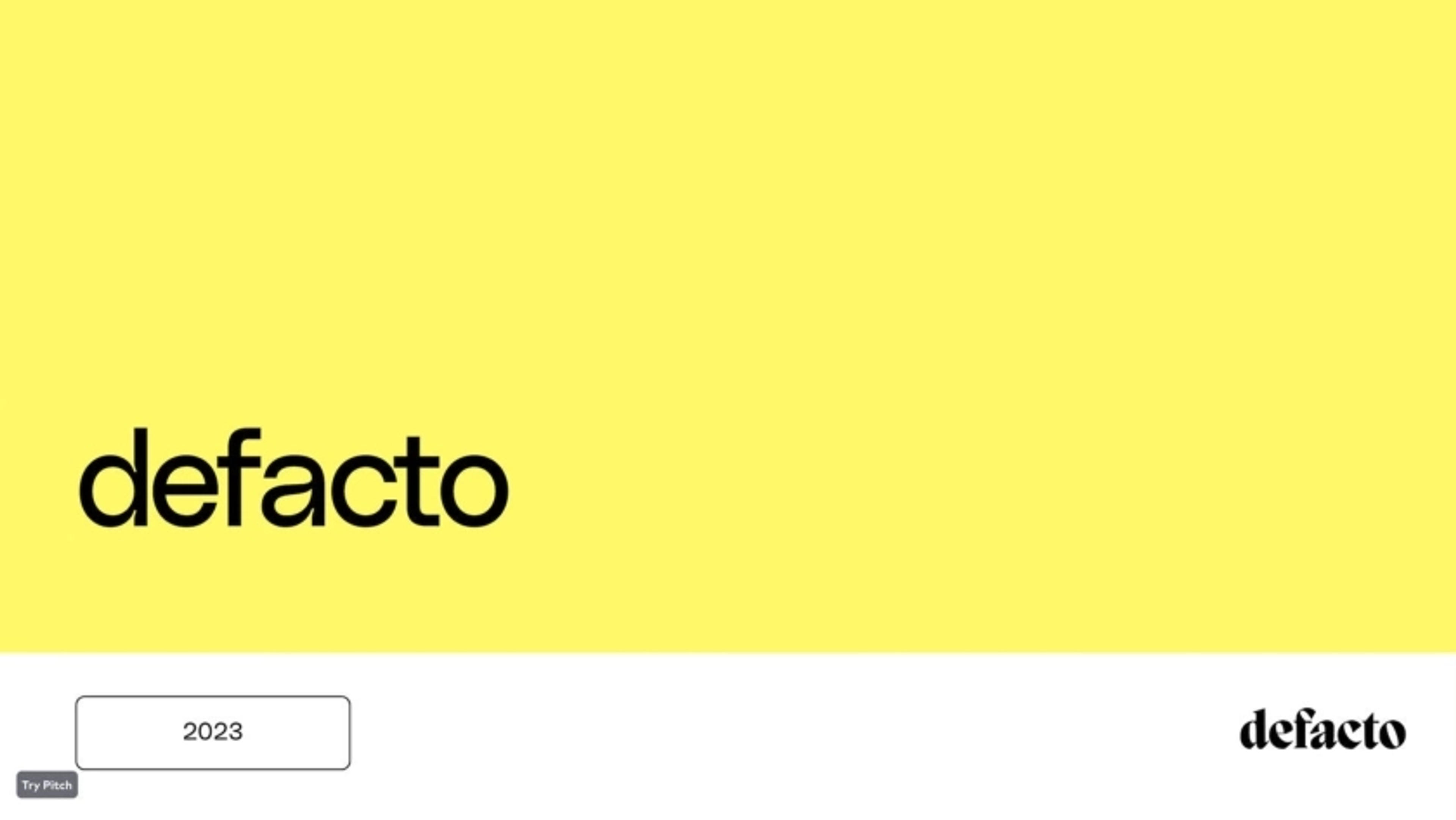 Defacto Deck - Page #1 - Title Slide