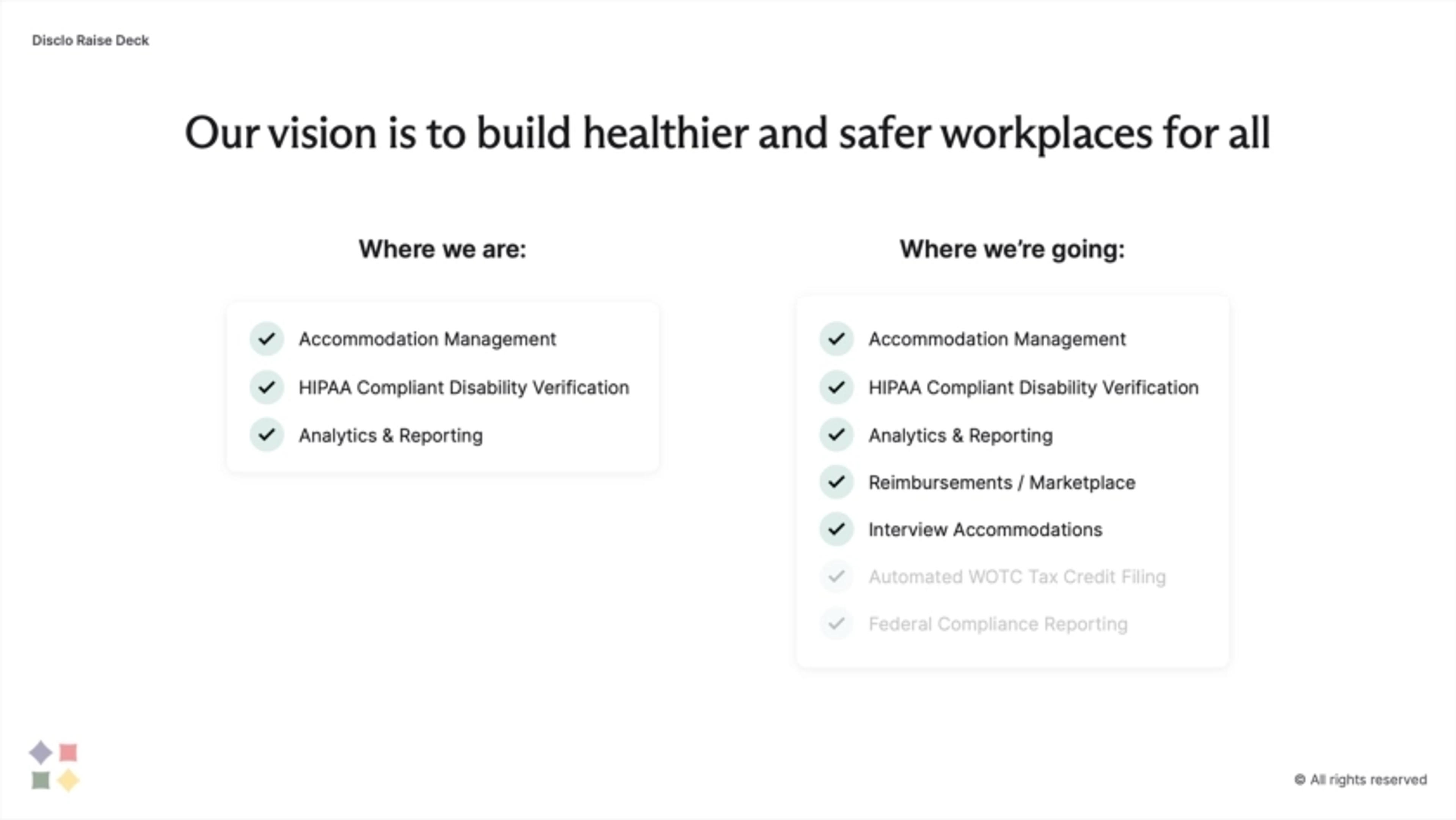 Disclo Deck - Page #6 - Mission-Vision Slide