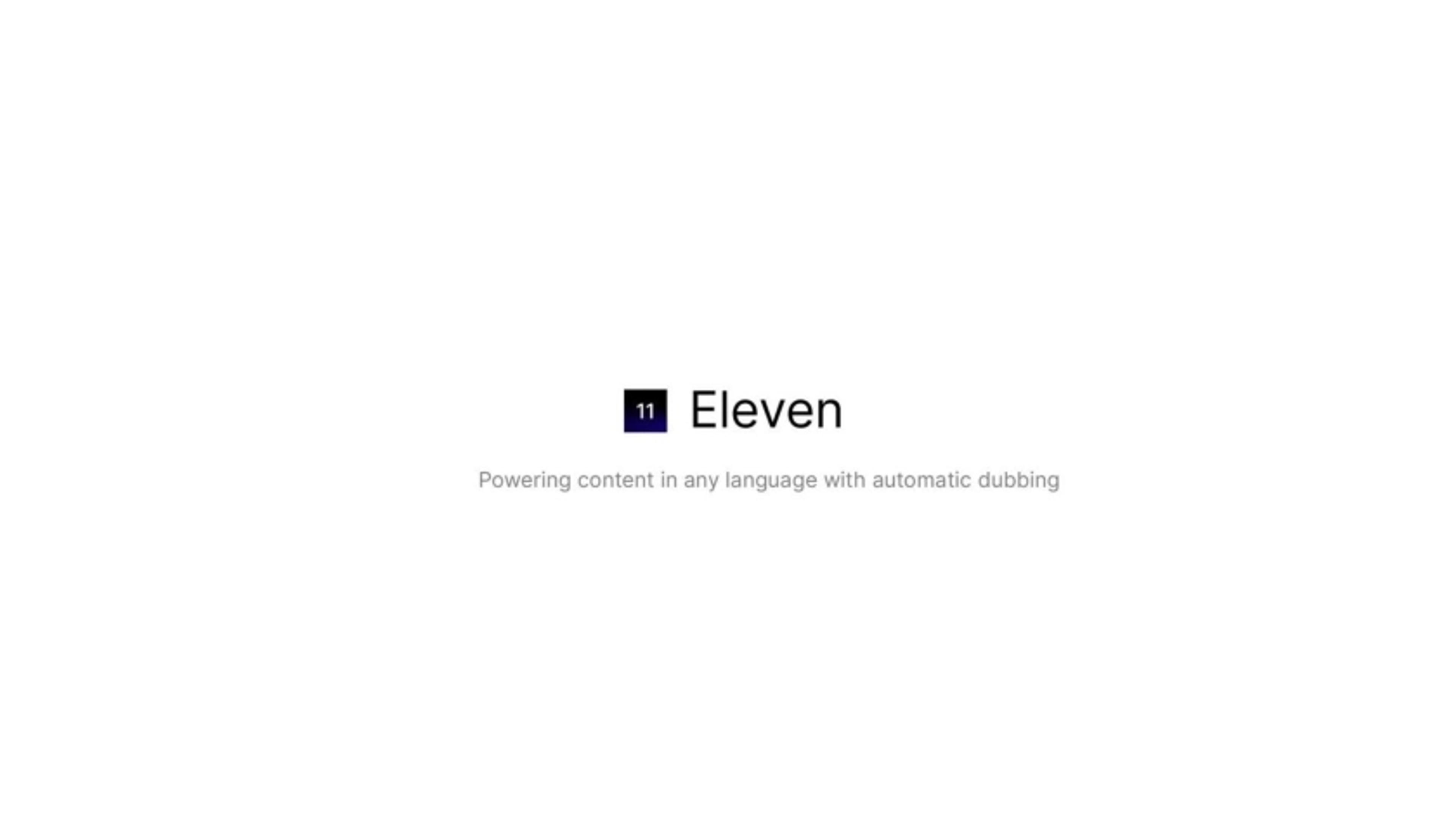 ElevenLabs Deck - Page #1 - Title Slide