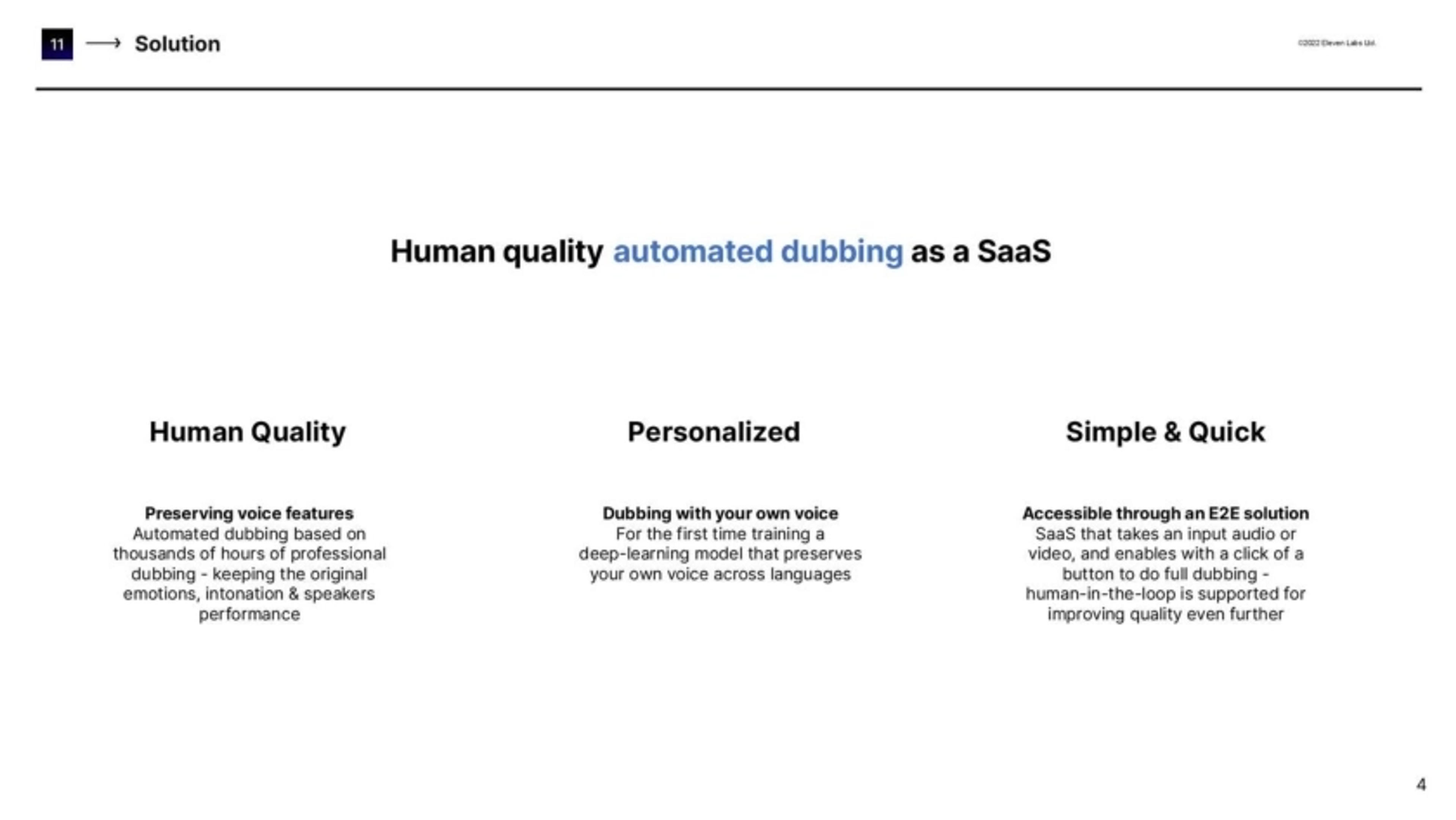ElevenLabs Deck - Page #4 - Solution Slide