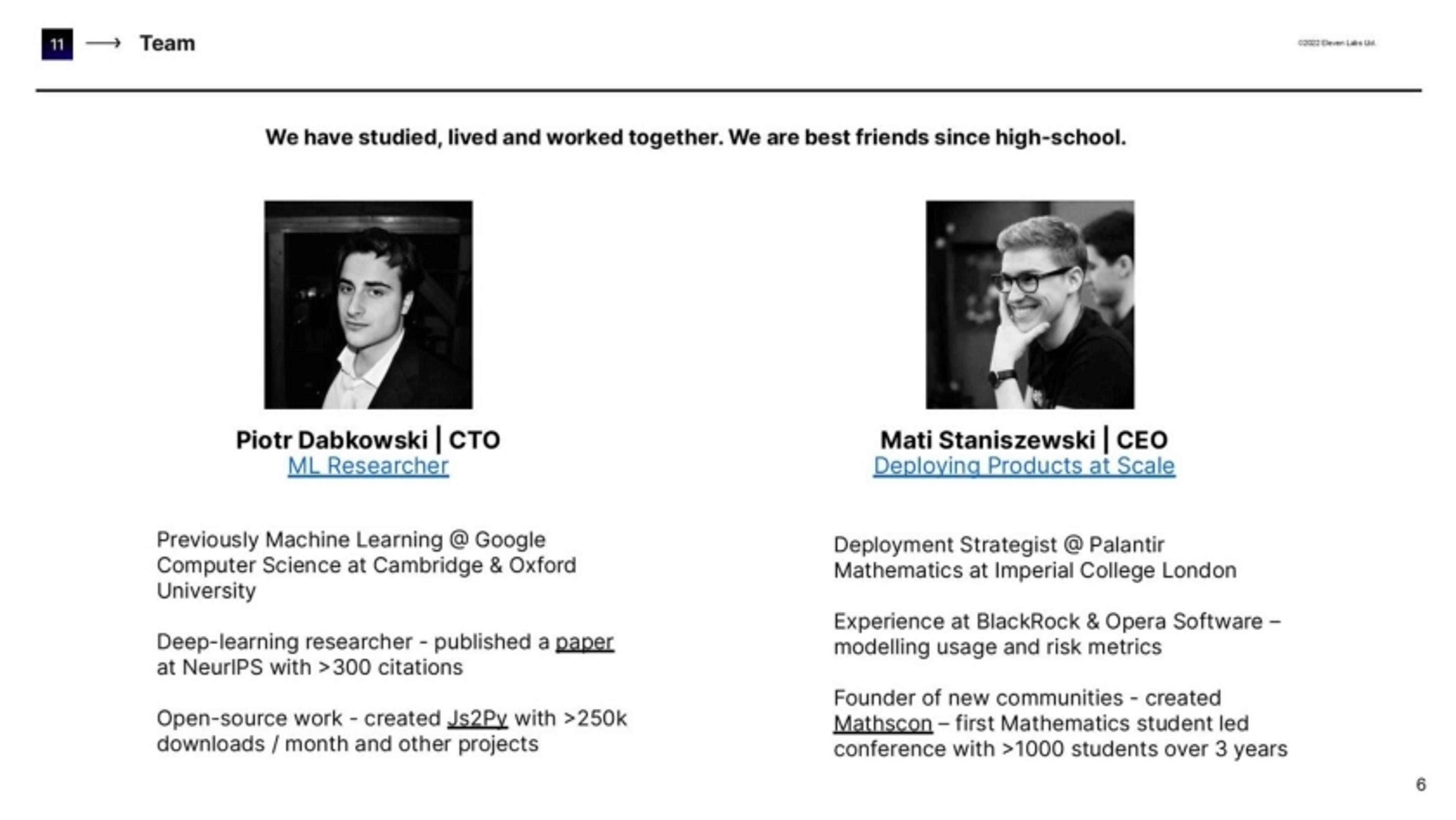 ElevenLabs Deck - Page #6 - Team Slide
