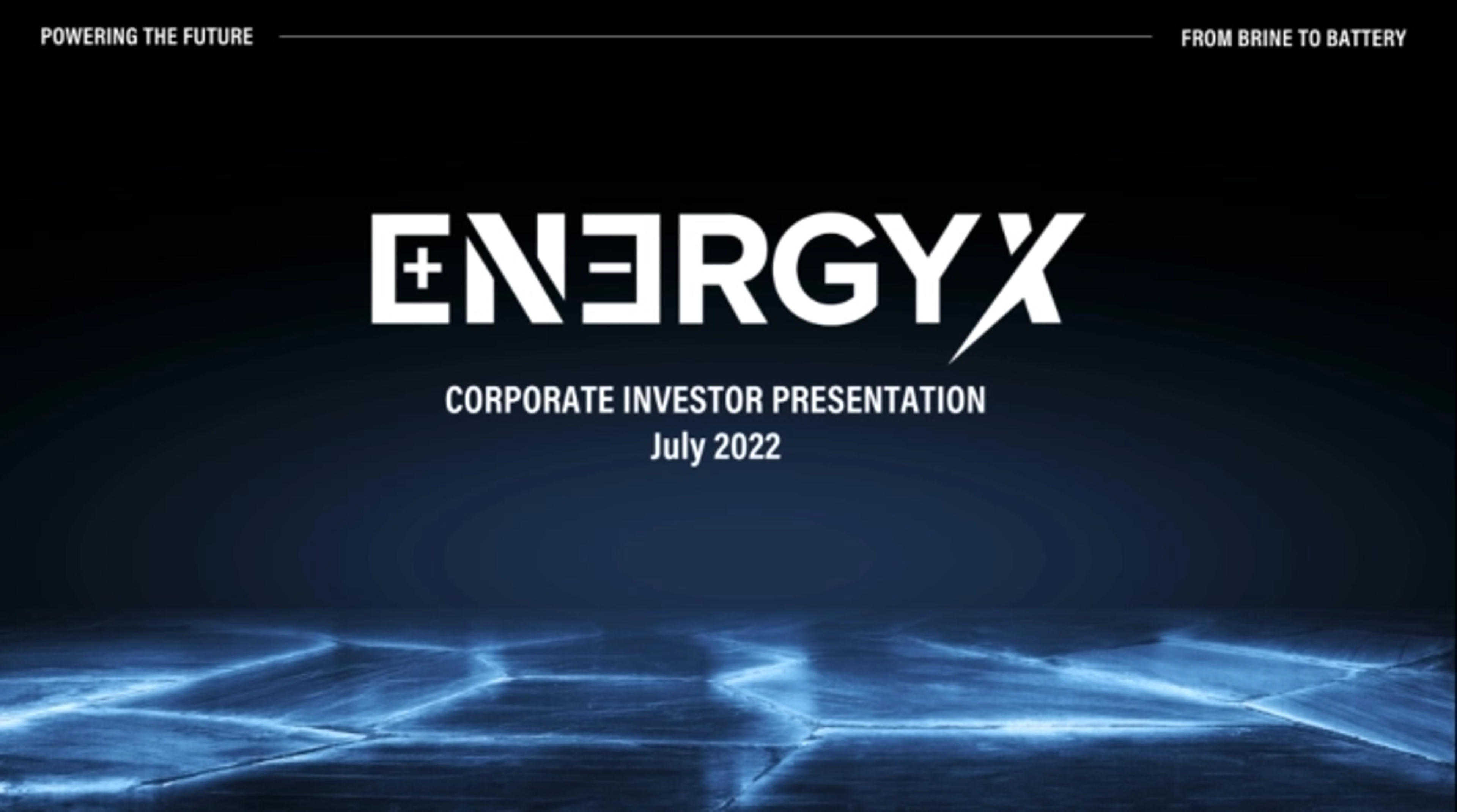 EnergyX Deck - Page #1 - Title Slide