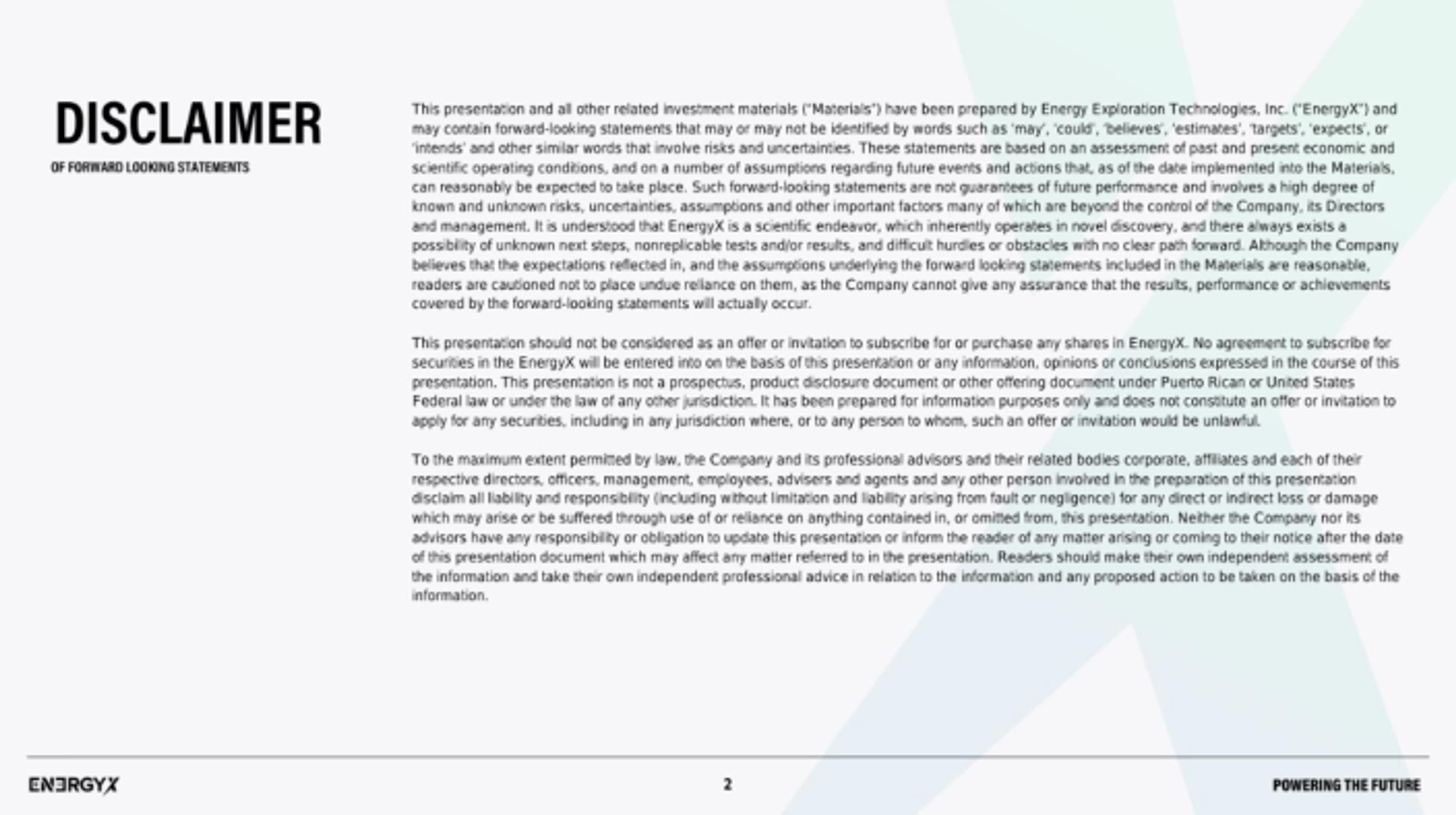 EnergyX Deck - Page #2 - Section Break Slide